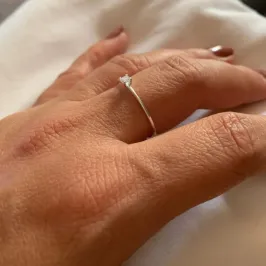 ANEL SOLITARIO PEDRA ZIRCONIA PRATA 925