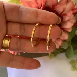 ARGOLA BOLD SIMPLES RODIO BRANCO