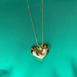 COLAR BETINA CORACAO RODIO BRANCO