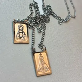 COLAR  ESCAPULARIO NOSSA SENHORA EM AÇO CIRURGICO