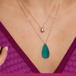 COLAR GOTA AZUL PEDRARIA RÓDIO
