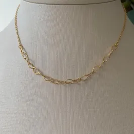 COLAR KATY COM ELOS CORACAO BANHADO EM OURO 18K