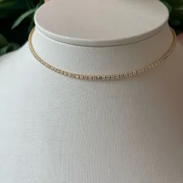 COLAR THAIS RIVIERA CRISTAL BANHADO EM OURO 18K E PEDRAS EM ZIRCONIA