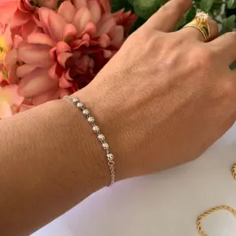 PULSEIRA ADELE BOLINHAS RODIO BRANCO