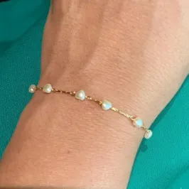 PULSEIRA CHLOE INFANTIL PEROLA CORACAO