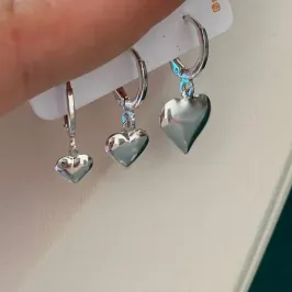 TRIO ARGOLINHA COM CORAÇÃO RODIO BRANCO