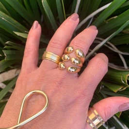 ANEL  LIZY AJUSTAVEL BANHO OURO 18K