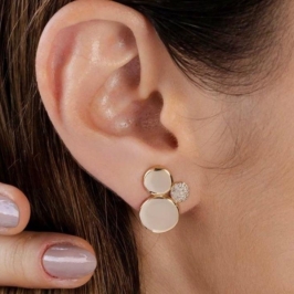 BRINCO CIRCULOS COM CRAVEJADO BANHO OURO 18K