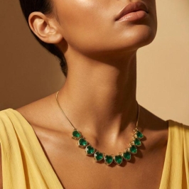 COLAR COM PEDRARIA ZIRCONIA VERDE CORACAO