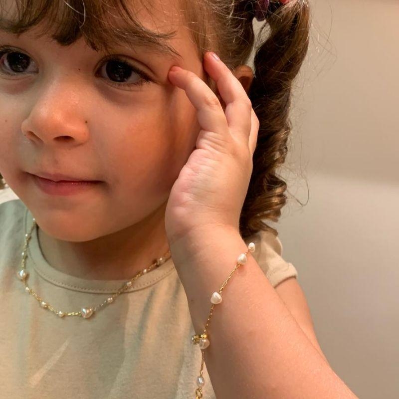 PULSEIRA CHLOE INFANTIL PEROLA CORACAO