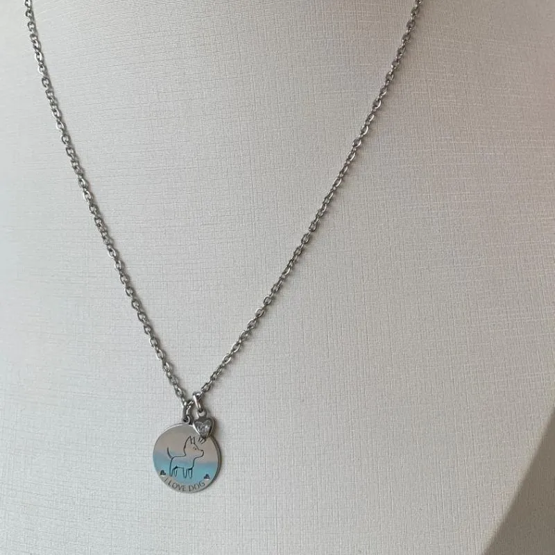 COLAR LARISSA PET CACHORRINHO COM PEDRINHA ZIRCONIA AÇO PRATA