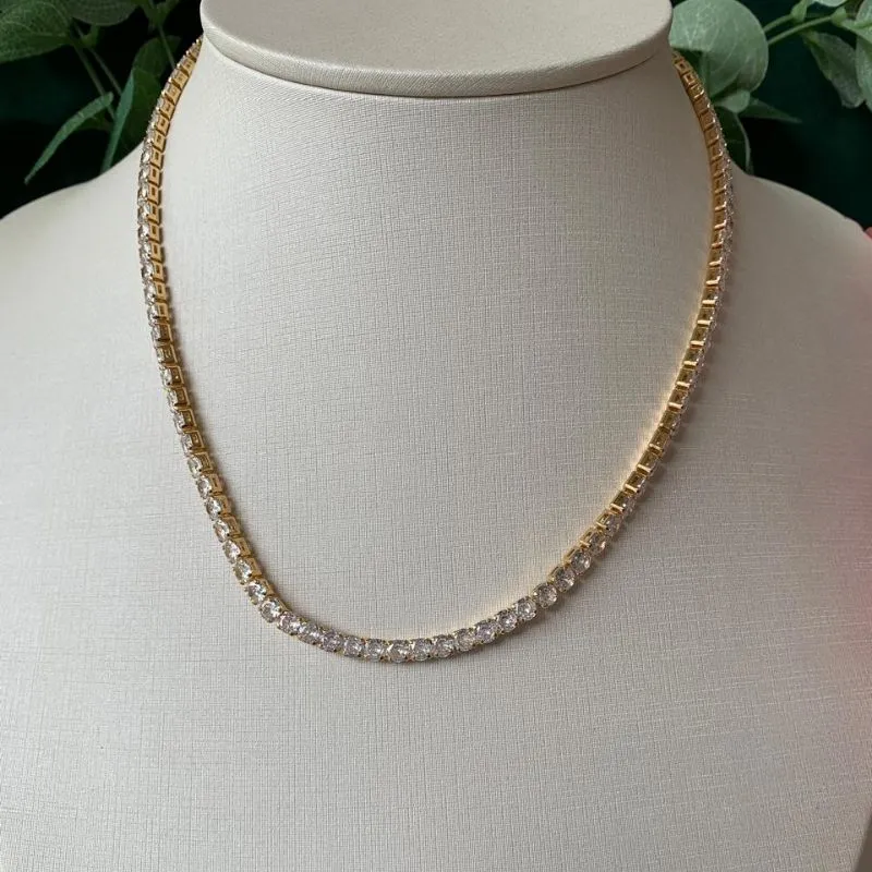 COLAR RIVIERA ZIRCONIA BANHADO EM OURO 18K