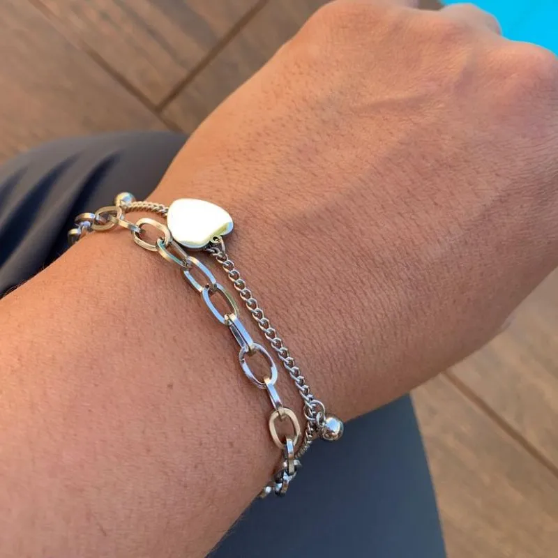 PULSEIRA CORRENTE COM PINGENTE CORACAO BOLA