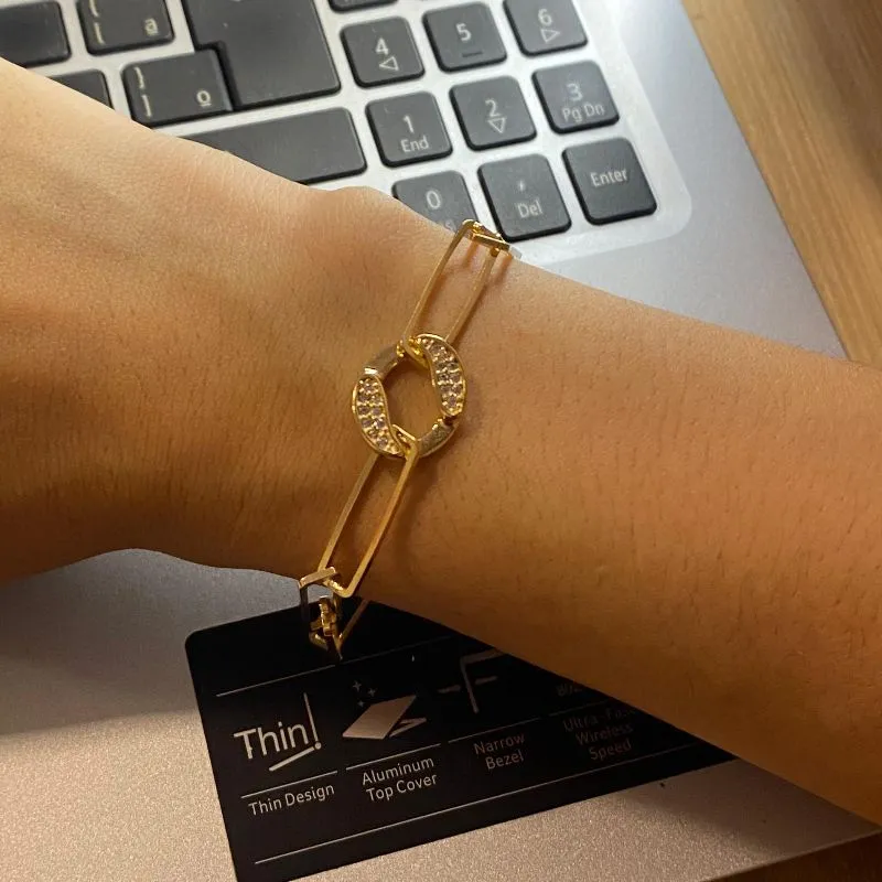PULSEIRA ELO CREVEJADO OURO