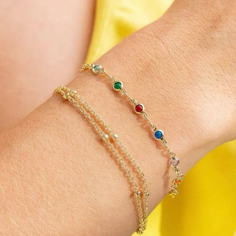 PULSEIRA INFANTIL PEDRINHAS COLORIDAS MARIA ALICE