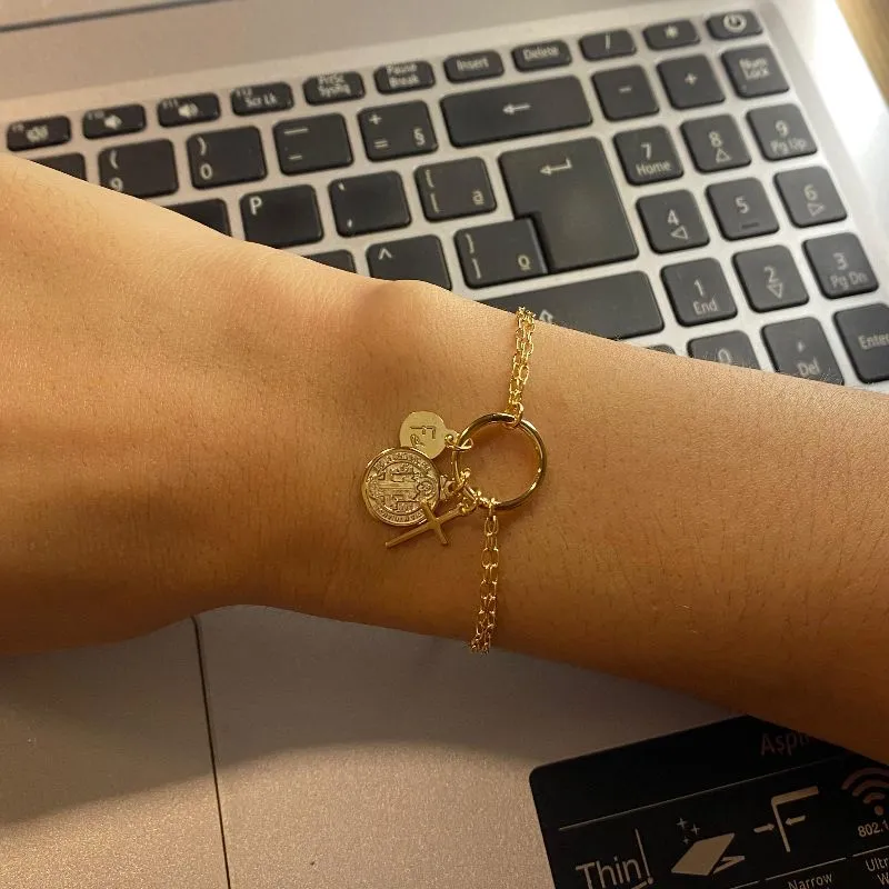 PULSEIRA MEDALIA RELIGIOSA RODIO BRANCO