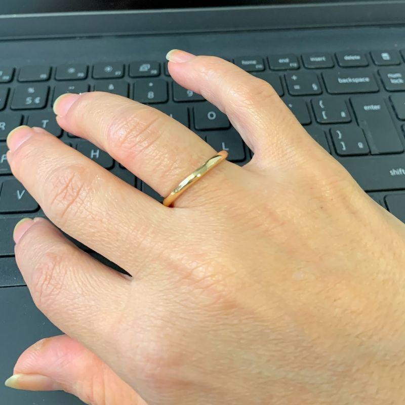 ANEL TIPO ALIANÇA TAMANHO 21  BANHO OURO 18K