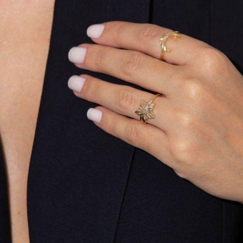 ANEL ESTRELA BANHO OURO 18K